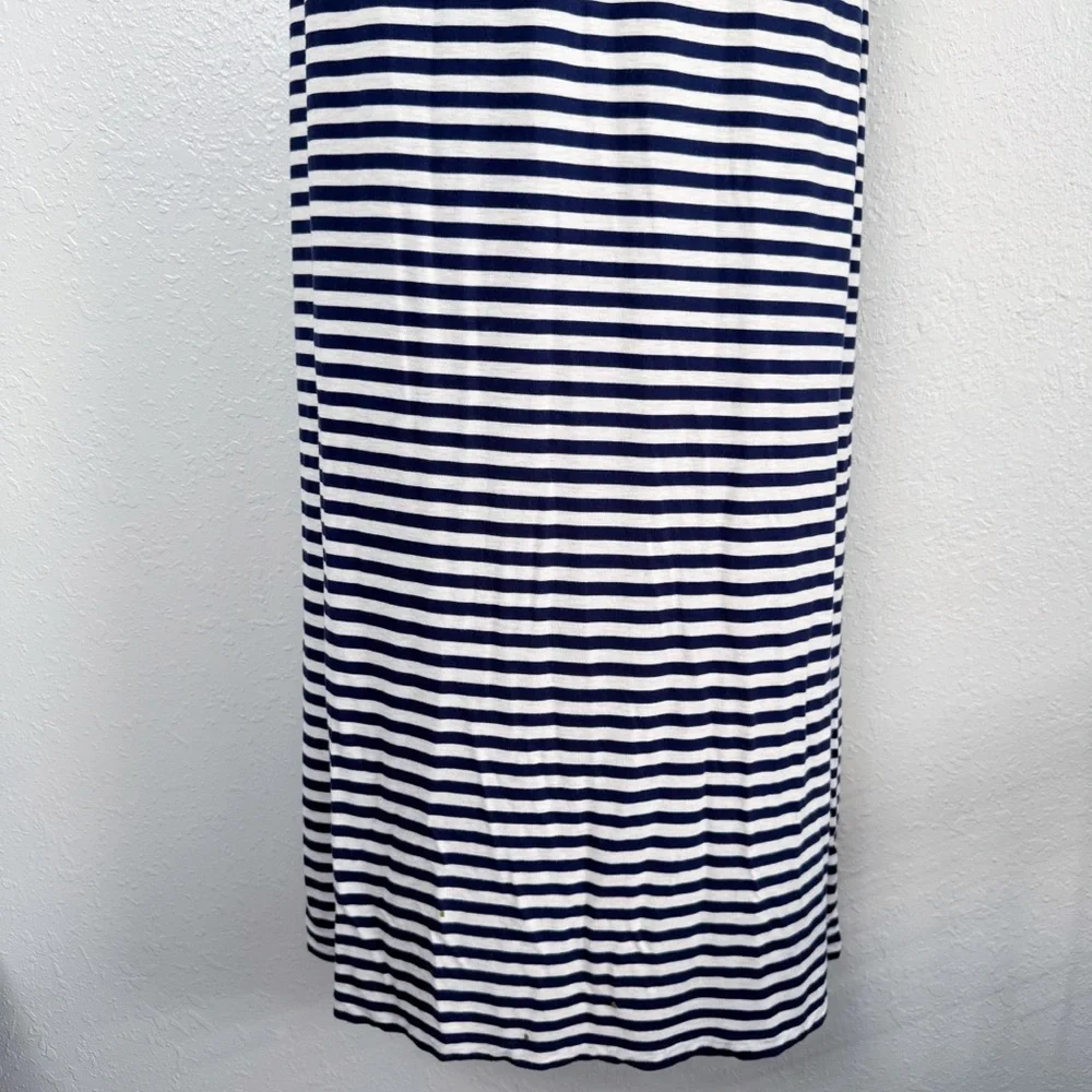 Caslon blue white striped stretchy maxi dress S - Picture 4 of 10